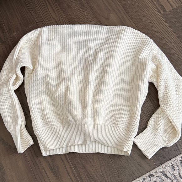 Callahan 100% Cotton Cream Wrap Sweater - Picture 4 of 4